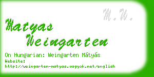 matyas weingarten business card
